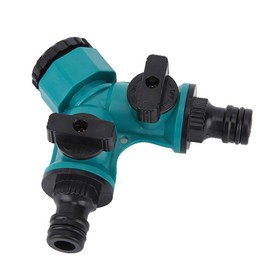 Branch Faucet Connector Household Water Connector Sprinkler Connector 2-Way Hose Branch Connector with Intermediate Faucet Y-Type Fitting Water Distributor