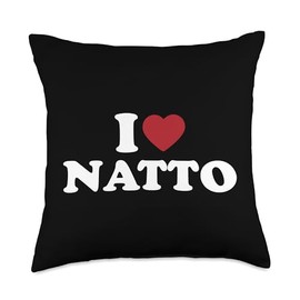 I Love Natto, I Heart Natto Throw Pillow