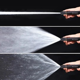 Garden Hose Spray Metal Nozzle Garden Spray Use in Car Wash Changeable Water Pressure (Black)