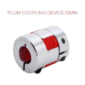 Shaft Coupling Flexible Elastic Coupler 8 x 12 mm Clamp Plum Coupling Shaft for Stepper Motor Aluminium