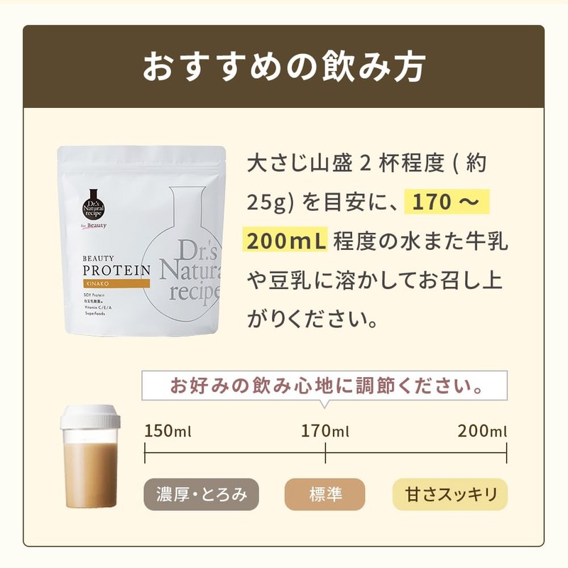 Doctor's Natural Recipe Beauty Protein, Kinako Flavor, 12.8 oz (350