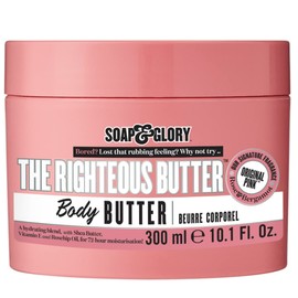 Soap & Glory The Righteous Body Butter - Hydrating Body Moisturizer for Dry Skin with Shea Butter, Vitamin E & Aloe Vera - Rich Lotion for Women - Vegan & Cruelty Free (10.1 fl oz)