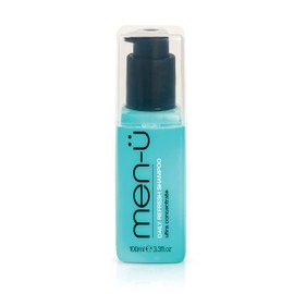 men-ü DAILY REFRESH SHAMPOO 100ml for men, up to 120 shampoos, ultra-concentrate formula = long lasting & high performance - cleanses and refreshes, mens shampoo.