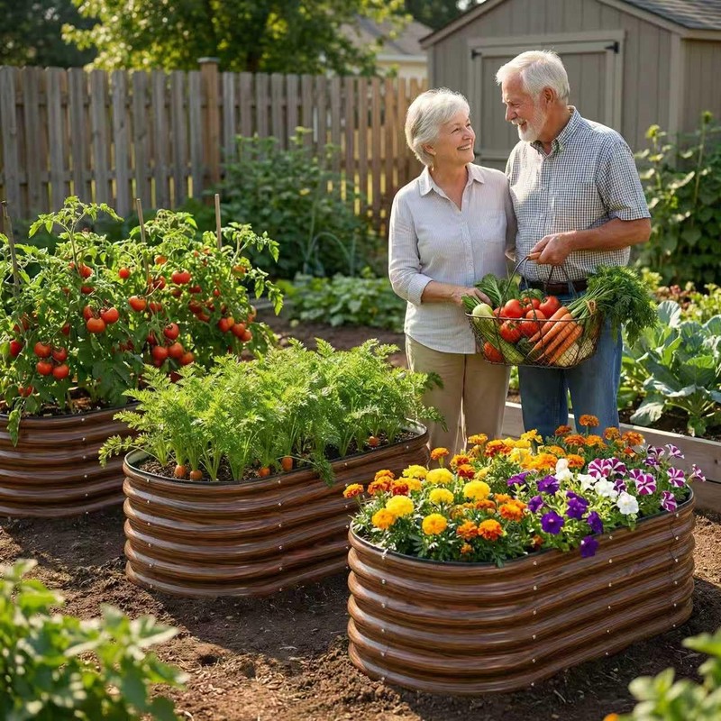SnugNiture 4x2x1.5ft Raised Garden Bed Outdoor, 17" Tall Galvanized Metal