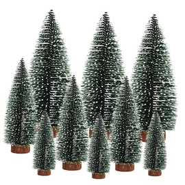 YINZZTRY Mini Christmas Tree, Artificial Miniature Christmas Tree, Mini Green Christmas Tree, Lifelike Christmas Tree with Snow Effect for Table Decoration, DIY Christmas Decoration, Shop Window, Pack