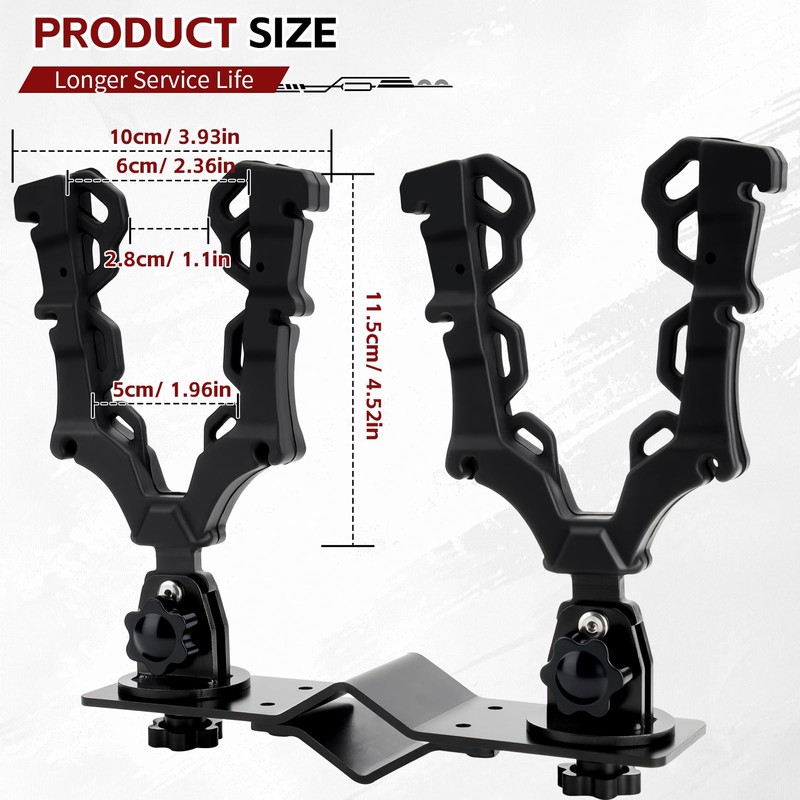 Dioty ATV Double Gun Rack, Hunting Tool Holder Mount for