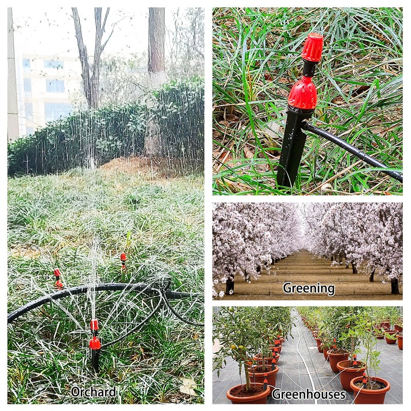 VooGenzek 10 PCS Adjustable Atomizing Drip Irrigation Kit, 360 Degree