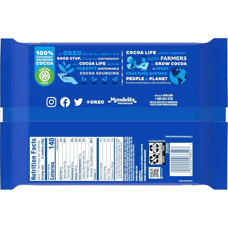 Oreo Chocolate Hazelnut Nutella Creme Chocolate Sandwich Cookies 17 oz
