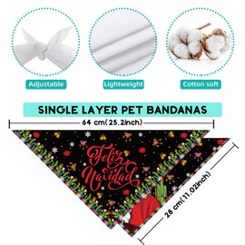 Mexican Christmas Dog Bandanas Feliz Navidad Dog Scarf Feliz Navidad Table Decor New Year Winter Xmas Dog Mexican Christmas Decorations for Home Party