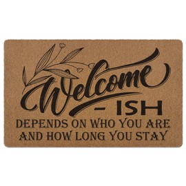 XLDLIOO Welcome Ish Door Mat, Funny Welcome Front Door Mat Indoor Outdoor Entrance, Funny Artificial Coir Doormats Rugs for Porch Patio Entryway Home Decor 30x17in