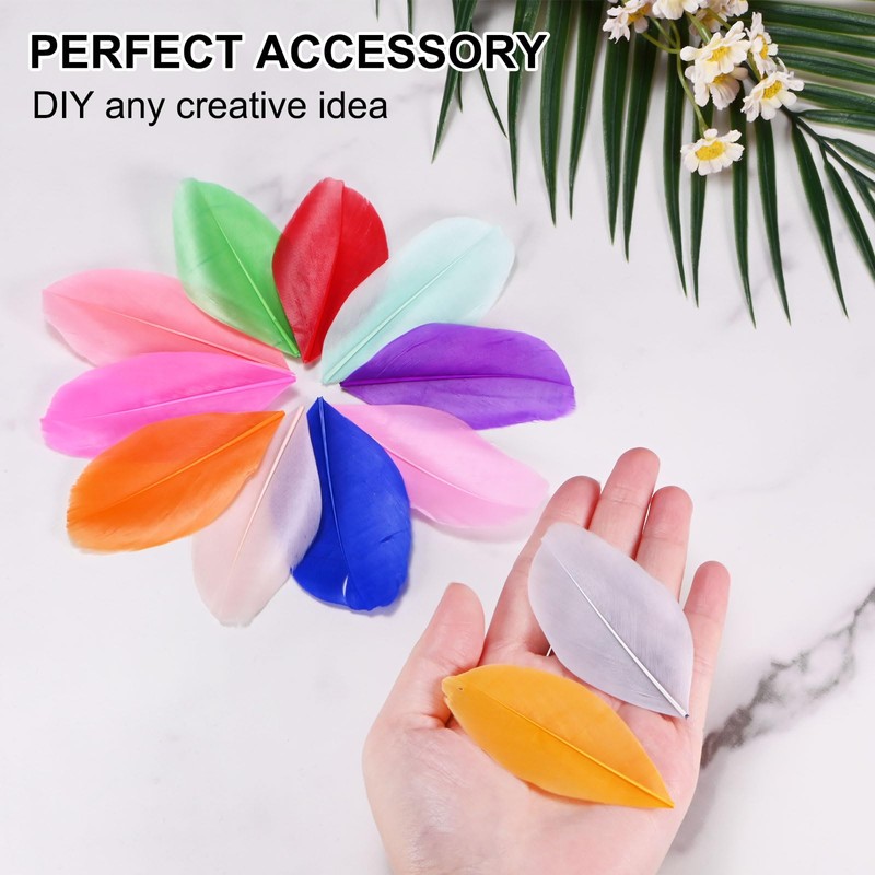 M METERXITY 50-Pack Goose Feathers, 1.6-3 Inch / 4-8cm Bulk