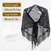 Lnngub Black Lace Shawl Triangle Lace Shawls and Wraps Black