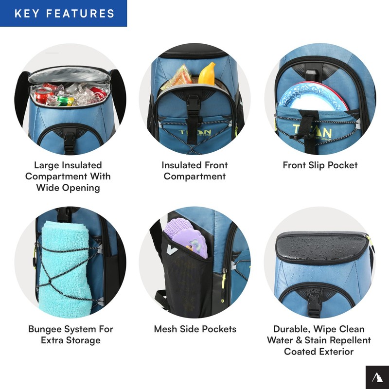 Titan Deep Freeze Backpack Cooler 24 Can Cooler Bag Insulation,