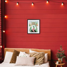 Stupell Industries Merry Christmas Green Stockings Black Framed Print Under Glass design by Jilly Jack Designs, 16 x 13