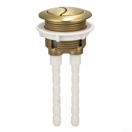 QiANGRENSD Flush Button Brushed Brass Universally Toilet Dual Flush Button Fit 38mm Cistern Hole, Powerful and Hygienic Flush