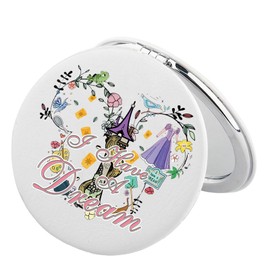 BEKECH Magic Kingdom Compact Mirror Princess Gift I Have A Dream Fairy Tales Pocket Mirror Rapunzel Gift (I Have A Dream)