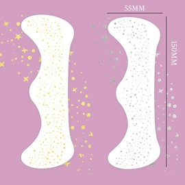 TSUOUKL6 Stück Glitzer Gesicht Tattoos – 3 Silber + 3 Gold, Wasserfest Temporäre Sterne & Punkte, für Sommer, Festivals, Partys, Karneval, Freckles, Henna-Designs, Leuchtend & Trendy