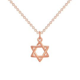 Krstudent Valentine's Day to send girlfriend star jewelry necklace, fashion Douyin INS light luxury simple style European and American hexagram necklace (Rose gold necklace)
