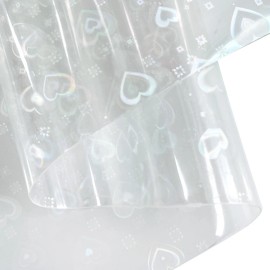 12*53inch Holographic Transparent Jelly Vinyl Clear Waterproof Synthetic TPU Leather Fabric for Hair Bows Earrings AccessoriesColor: 420-11, Specifications: 30*135cm