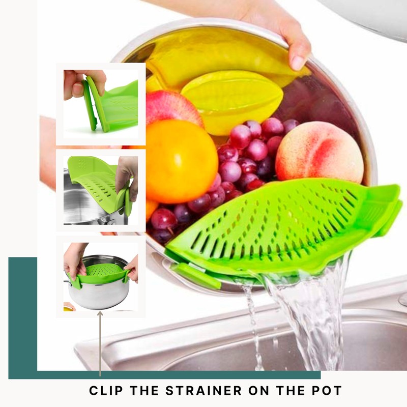 Generic silicone food strainer, Small, Green