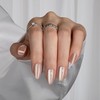 Nude False Nails Glitter, SXVME Cat Eye Press on Nails