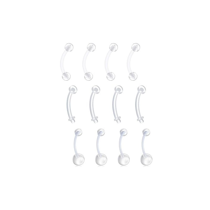 QWALIT Clear Belly Button Rings Plastic Belly Button Rings Plastic