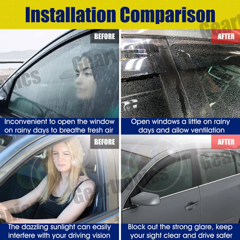 Geartronics For 2007-12 Nissan Altima Sedan Window Vent Visors Wind