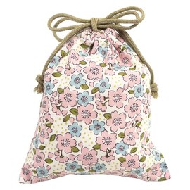Hama Pattern, Small Drawstring Bag, Love Cherry Blossom, Pink