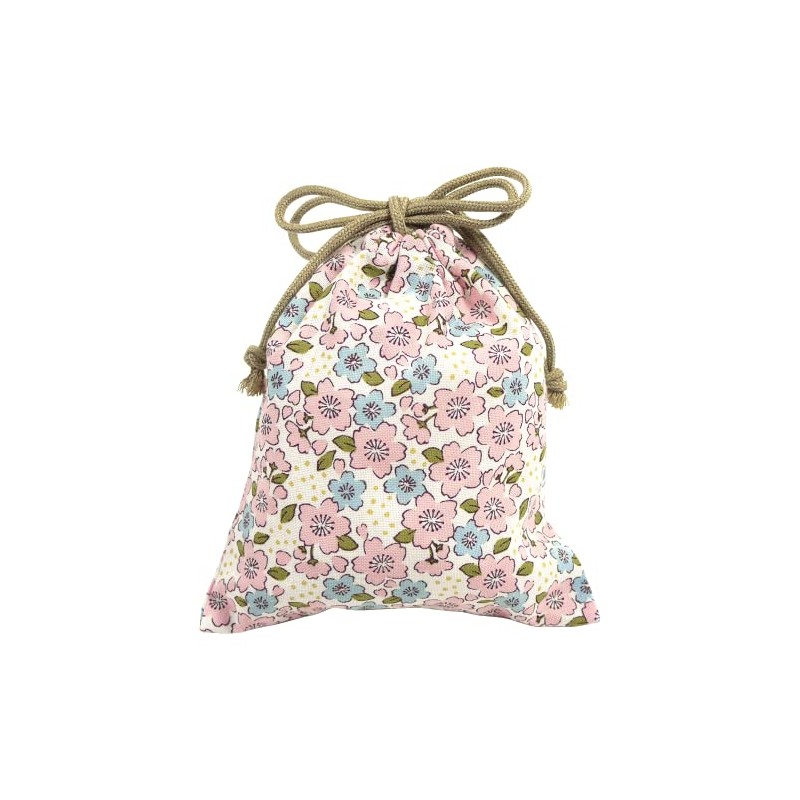 Hama Pattern, Small Drawstring Bag, Love Cherry Blossom, Pink