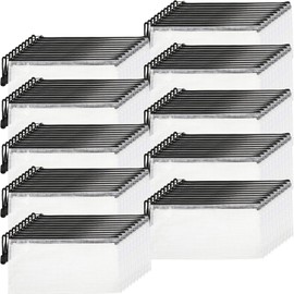 Handepo 100 Pack Mesh Zipper Pouch Pencil Pouches Bulk Clear File Bag Waterproof Document Pouch Multipurpose for Office Travel Puzzles Games Organizing (White Pouch Black Zipper, A6/9.45x4.53in)