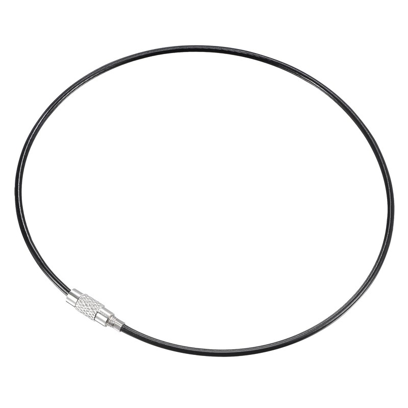 uxcell Wire Keychain 300mm Length Key Ring Loop Cable for