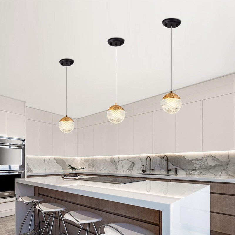 WOWEWA G9 Hanging Light Acrylic Pendant Light Modern Ball Chandelier
