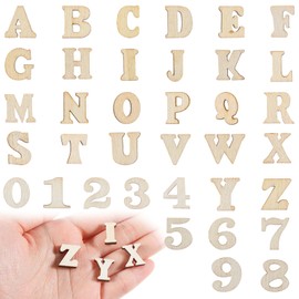 204 Pcs 1/2 Inch Wooden Letters Numbers, Mini Unfinished Wood Alphabet Letters and Numbers for Home Decor DIY Painting Crafts Spelling Homemade Education