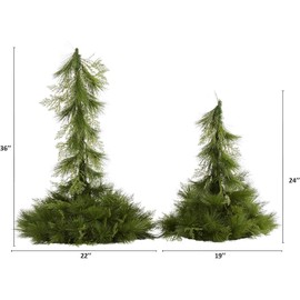 Maykoosh Rustic Ranch Artificial Christmas Decor Set - 24-Inch and 36-Inch Tabletop or Hanging Holiday Greenery for Festive Indoor and Outdoor Spaces