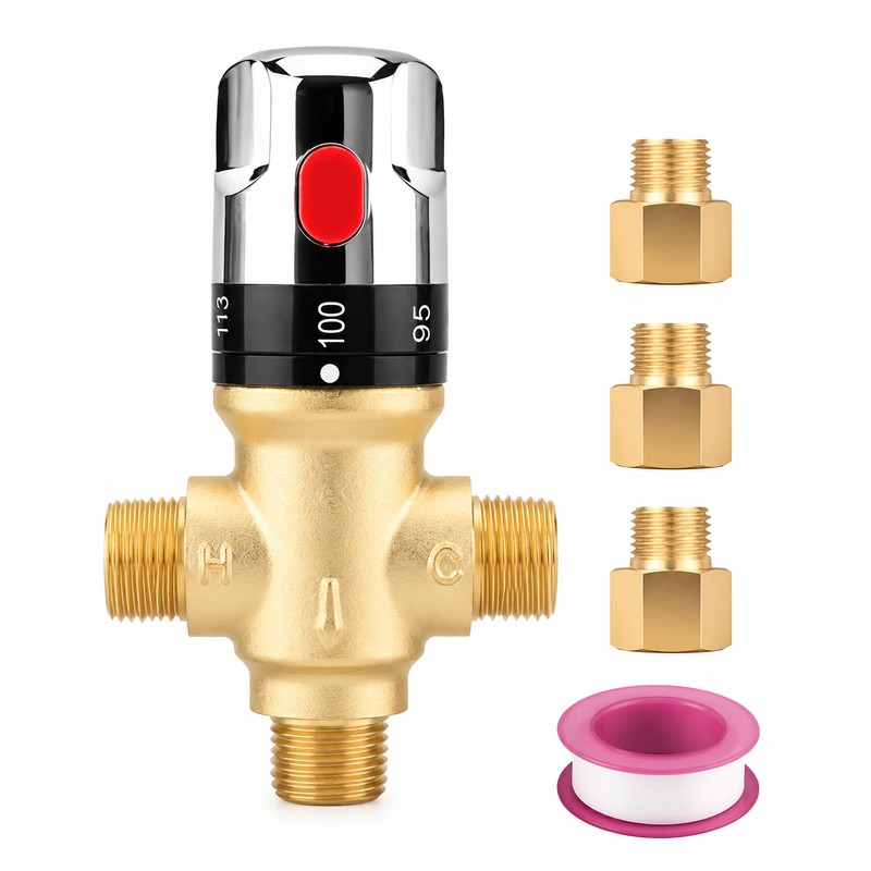 Thermostatic Mixing Valve for Shower Systems – Lead-Free Brass G1/2