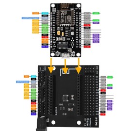DUBEUYEW ESP8266 NodeMcu V3 CH340 ESP-12F WiFi Development Board for Arduino IDE/Micropython, with GPIO Breakout board(2x ESP8266 Kit)