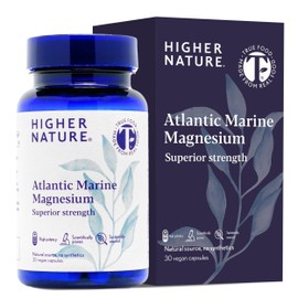 Higher Nature Atlantic Marine Magnesium Supplement 300mg - Natural Source - True Food® Formula - High Strength Magnesium Supplements - Enhance Calm, Support Bone, Muscle, Sleep & Energy - 30 Capsules