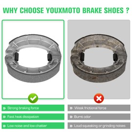 Youxmoto Front Rear Brake Shoes for Honda Foreman 400 (TRX400)1995-2007 / for Foreman 450 (TRX450) 1998-2004/ for Fourtrax 350 (TRX350) 2000-2006 Brakes Drum Shoes