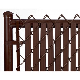 Tube Slats Made in America Privacy Inserts for Chain-Link Fence, Double-Wall Vertical Bottom-Locking Slats for 3' Fence Height (Brown)
