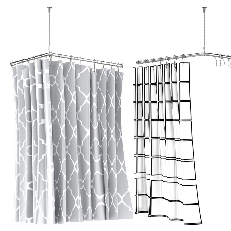 Quany Life Stretchable Corner Shower Curtain Rod - Easy assemble