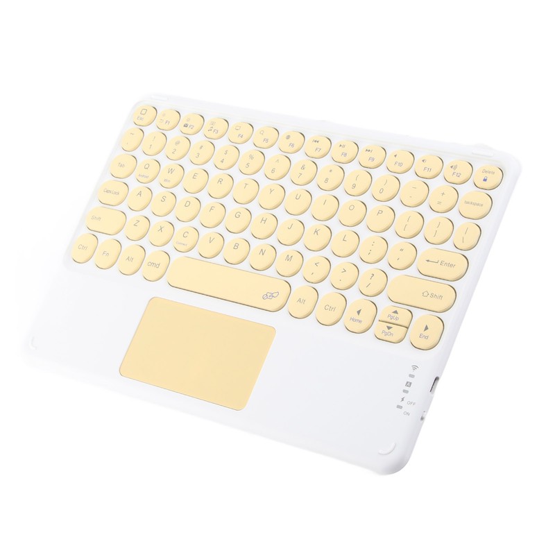Bluetooth Keyboard Touchpad Round Keycap with Ergonomic Design Stable Connection