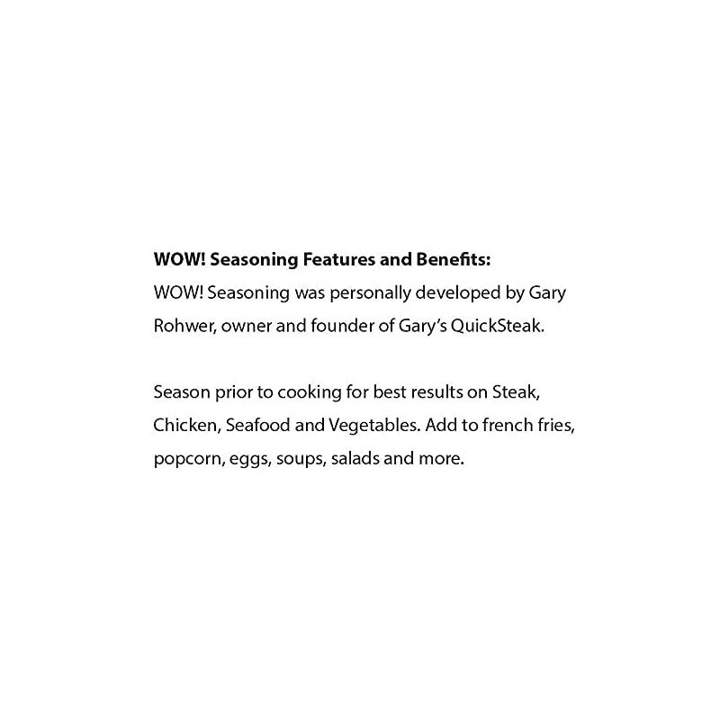 Gary's QuickSteak Wow! Seasoning | No MSG | Adds Flavor