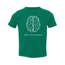 LES TRICOT Mental Health Awareness Brain Green Ribbon Support Toddler T-Shirt (Green, 2T)