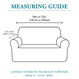 High Stretch Sofa Slipcover Non Slip Loveseat Covers for 2 Cushion Couch Washable Pet Furniture Protector Covers with Elastic Bottom, Thick Jacquard Fabric (Medium, Dove)