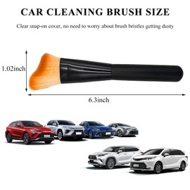 Gasedin Car Interior Cleaning Brush, Super Soft Bristle Curved Detailing Brush Crevice Dust Removal Tool, Sweeping Dusting Brush for Dashboard Air Conditioner Vent, Car Accessories (Lune)