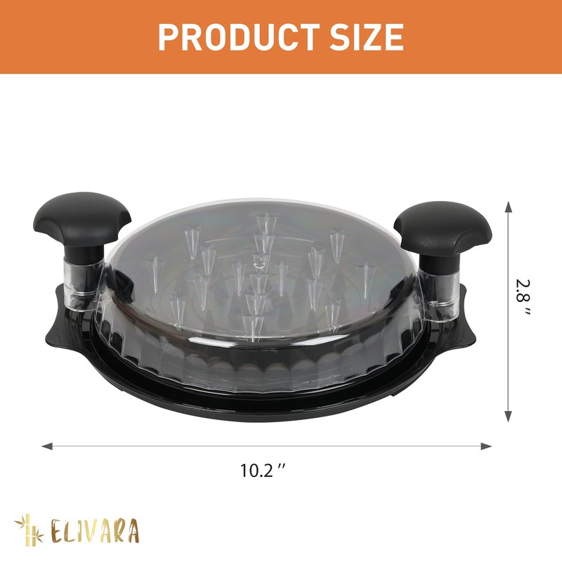 ELIVARA Chicken Shredder Tool - Large Twist Design with Brush