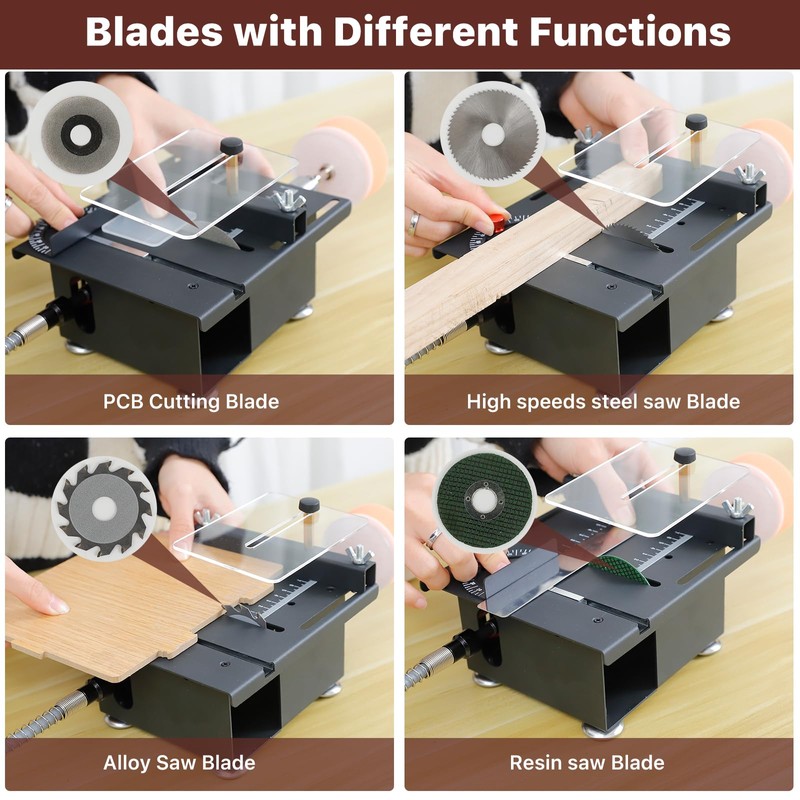 YSJWAER Mini Small Multi-Functional Table-Saw - Portable Crafts Table Saw