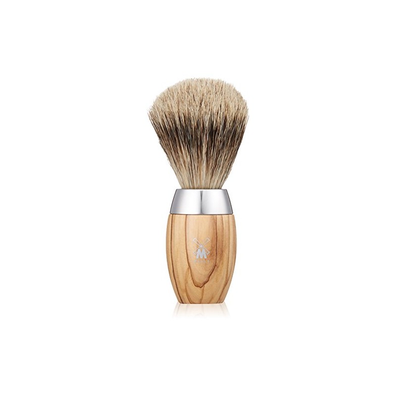 Mule KOSMO 281H870 Shaving Brush (Fine Badger), Olive Wood