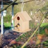 Wooden Bird House, Pack of 3 Mini Hanging Decorative Birds