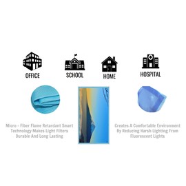 ShadeMAGIC Fluorescent Light Covers for Classroom Office - Light Filter Pack; Eliminate Harsh Glare That Causing Eyestrain and Head Strain. Office & Classroom Decorations. Light Diffusers (4) (4)